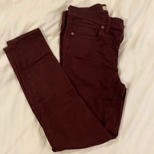 Madewell Burgundy Chino Skinny Pants